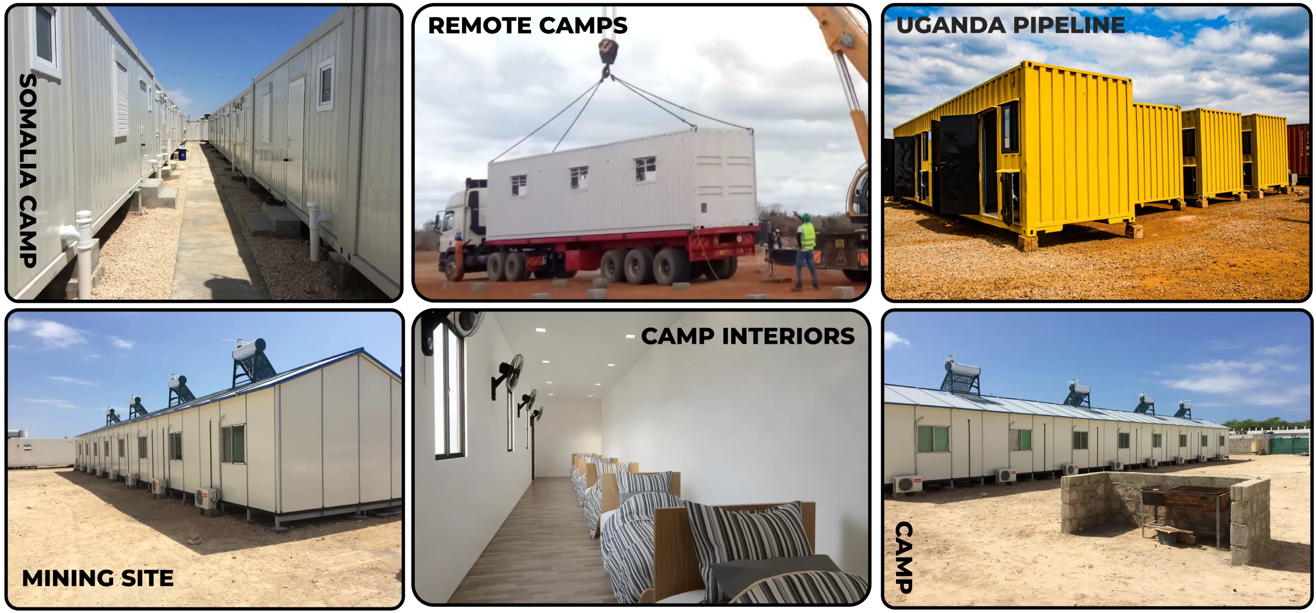 Mining camp sites, remote camps